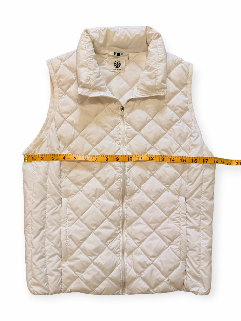 Tory Burch Tory Sport Quilted Packable Vest Ivory Cream M Fall Outfits Preppy - Picture 9 of 14